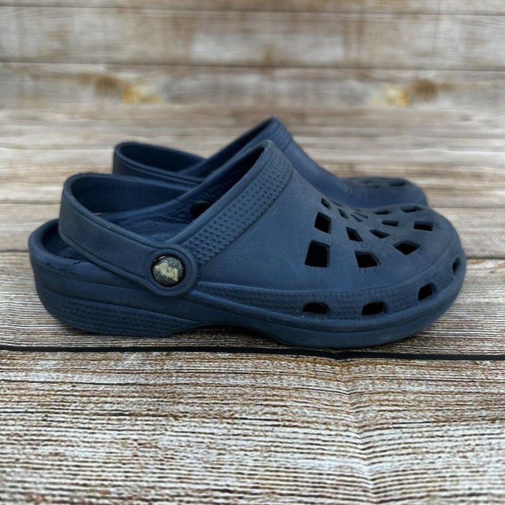 Doggers Mule Clogs Youth Size 1 Slip On Ankle Strap Comfort Sandals / Shoes Blue